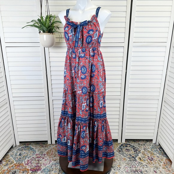 NATURAL LIFE Dresses & Skirts - Natural Life Isabella Floral Print Maxi Dress Sleeveless Tie Front Size S
